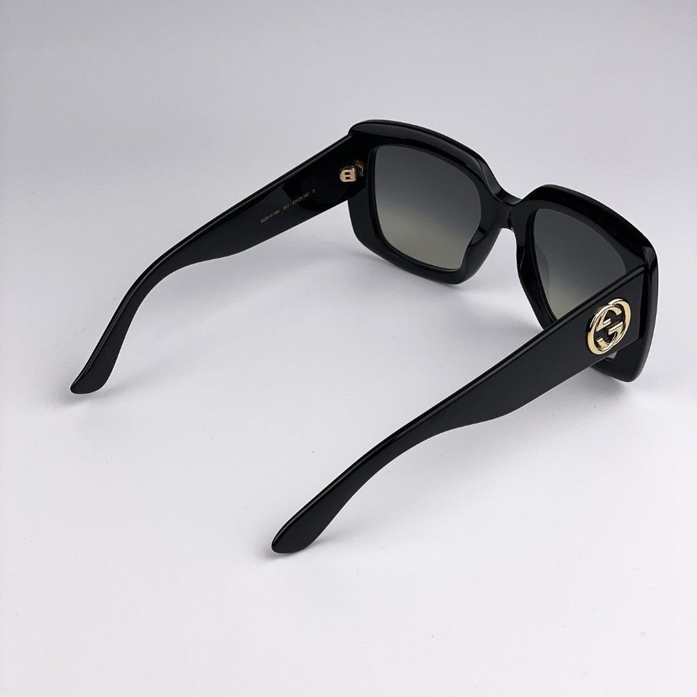 Gucci Urban GG0141SN Sunglasses Black Gold Grey Women - Picture 9 of 11